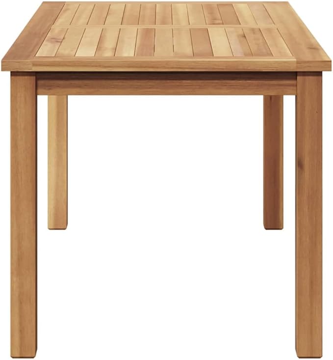 Brown Outdoor Coffee Table, 35.43x19.69x17.91 in Modern Teak Wood Patio Cocktail Table for Garden Balcony Poolside Lounge