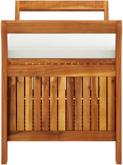 Patio Storage Bench,Living Room Benches, Outdoor Benches for Garden, Porch, Balcony, Outdoor, Lawn, Patio, Entrance Terrace Seating with Cushion 35.8" Solid Wood Acacia