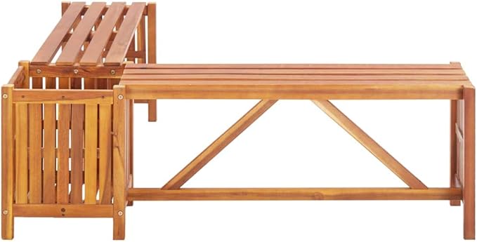 (Fast Delivery) Garden Bench, Outdoor Furniture, Solid Wood, for Porch, Pool, Garden, Lawn, Balcony, Backyard - Photo 5
