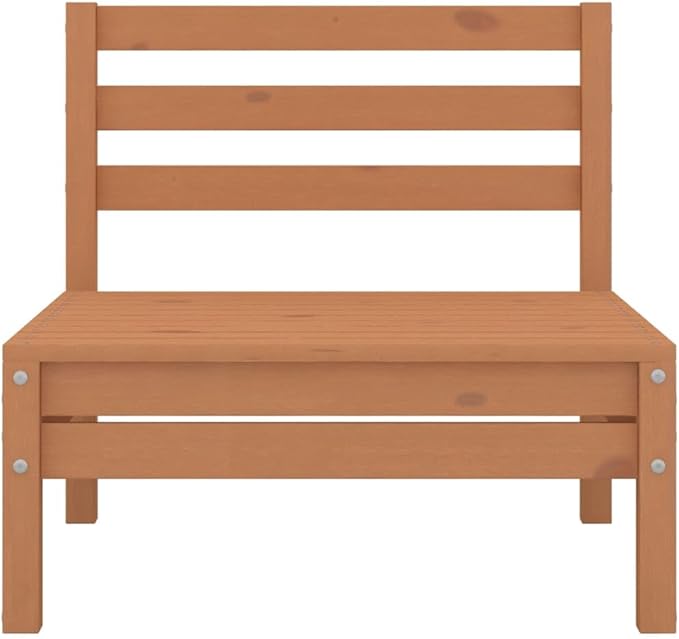 4-Piece Solid Pine Wood Patio Lounge Set with Ottoman, Honey Brown Outdoor Furniture for Garden Balcony Porch