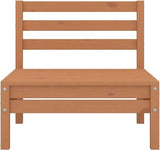 4-Piece Solid Pine Wood Patio Lounge Set with Ottoman, Honey Brown Outdoor Furniture for Garden Balcony Porch - Photo 6