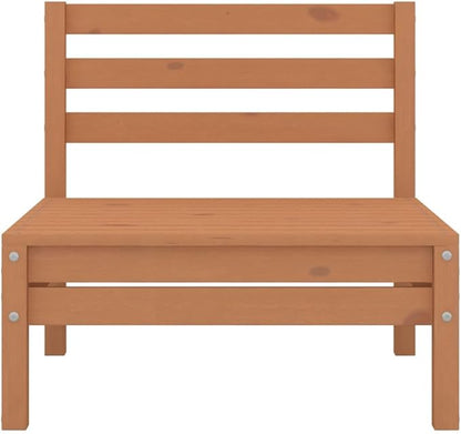 4-Piece Solid Pine Wood Patio Lounge Set with Ottoman, Honey Brown Outdoor Furniture for Garden Balcony Porch