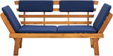 Patio Bench with Cushions 2-in-1 75" Solid Acacia Wood，Garden Benches, Park Benches, Outdoor Benches - Photo 3