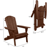 Outvita Wood Adirondack Chair, Folding Wooden Lounge Seating - Photo 3
