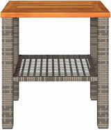 Square Garden Table Grey Brown 4-Piece Set Indoor Outdoor Furniture with Weather Resistant Powder Coated Steel Frame - Photo 5