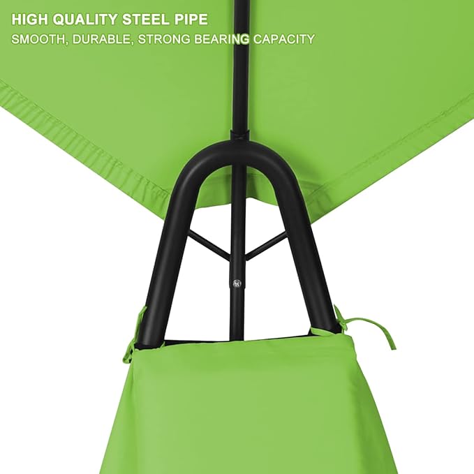 Outdoor Hammock Rocking Chaise Lounge Swing Chair, with Stand and Canopy, Porch Swing w/Soft Cushion Removable Headrest - Photo 6