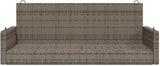 Grey Poly Rattan Swing Bench for Outdoor Patio and Garden, Durable Weather-Resistant Construction with UV Protection - Photo 5