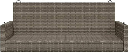Grey Poly Rattan Swing Bench 46.9 x 22.0 x 22.0 Inches Durable Outdoor Furniture with UV-Resistant Materials and Powder-Coated Steel Frame for Patio Garden Relaxation
