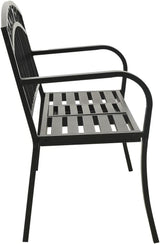 Patio Bench with a Table, Outdoor Garden Benches, Chairs with Armrests for Park, Yard, Porch, Lawn, Balcony, Backyard - Photo 5
