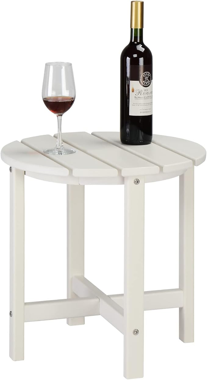 Patio Side Table, Pool Composite Patio Table, HDPE End Tables for Backyard, Pool, Indoor Companion - Photo 6
