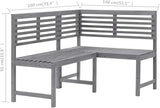 vidaXL Patio Corner Bench, Outdoor Wooden Bench for Garden Park Potting Picnic, Solid Acacia Wood, Easy Assembly - Photo 3