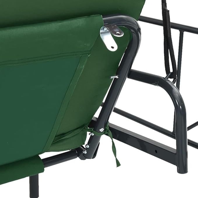 Outdoor Convertible Garden Swing Bench with Canopy, 3-Seater Patio Porch Swing Bed, Heavy Duty Powder-Coated Steel Frame - Photo 9