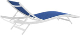 Modway Glimpse Outdoor Patio Mesh Chaise Lounge Set of 2 in White Navy - Photo 5
