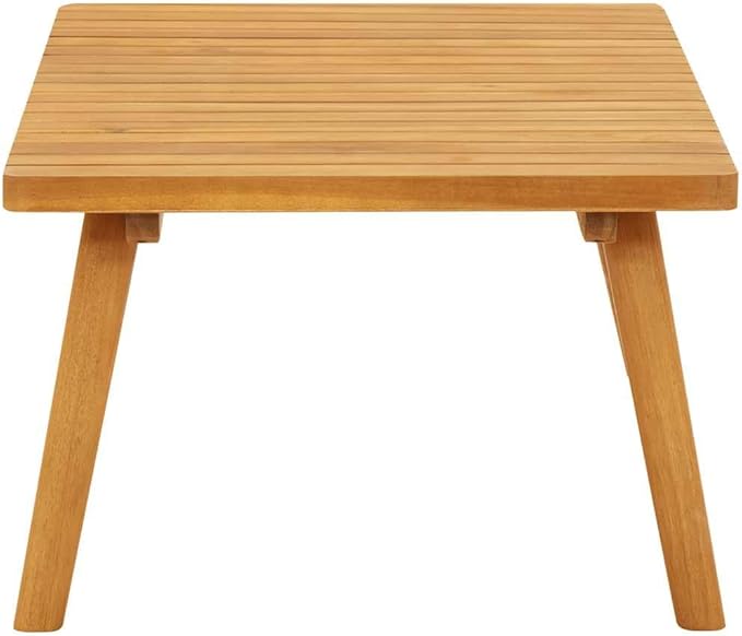 Garden Coffee Table Golden Brown Solid Acacia Wood Outdoor Furniture with Slatted Top Durable Construction for Patio - Photo 6
