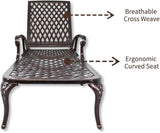 Chaise Outdoor Aluminum Lounge Chair with Wheels, 3-Position Adjustable Recliner Furniture Set for Poolside - Photo 6