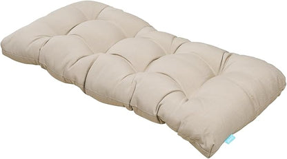 QILLOWAY Outdoor Patio Wicker Seat Cushions Group Loveseat/Two U-Shape/Two Lumbar Pillows for Patio Furniture,Wicker Loveseat,Bench,Porch,Settee of 5 (Beige/Sand/Camel)