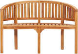 Teak Wood Garden Bench 47.2 Inch Crescent Outdoor Bench Solid Teak Wood Brown Oiled Finish Elegant Design for Patio - Photo 5