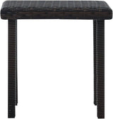 Small Brown Poly Rattan Garden Side Table - Photo 3
