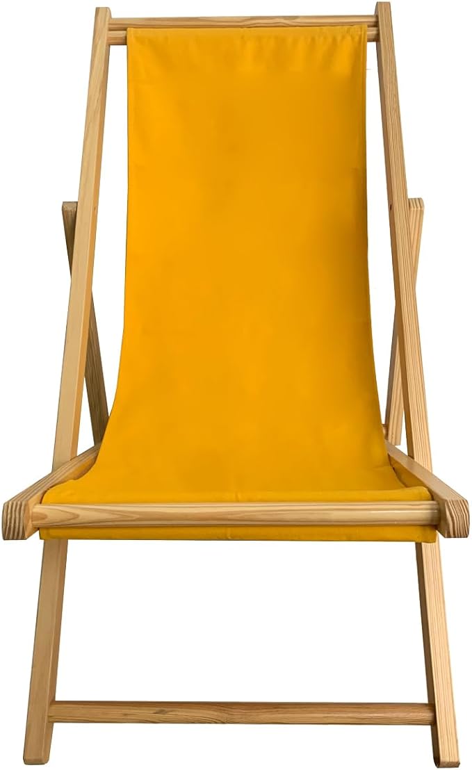 TBACW Patio Lounge Chair Replacement Canvas 47" L x 17" W - Beach Sling Chair Fabric, Indoor Outdoor Use - No Wooden Frame (Yellow)