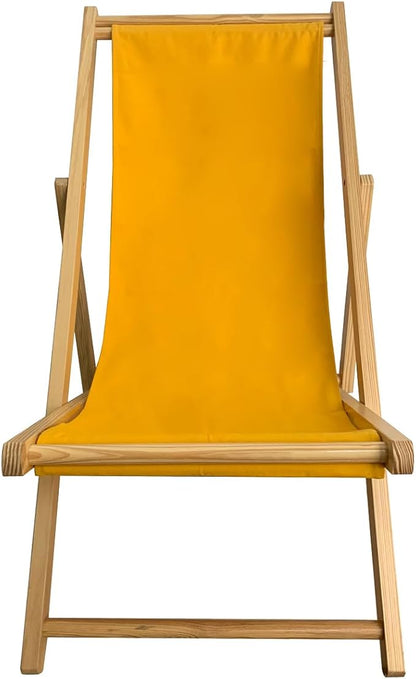 TBACW Patio Lounge Chair Replacement Canvas 47" L x 17" W - Beach Sling Chair Fabric, Indoor Outdoor Use - No Wooden Frame (Yellow)