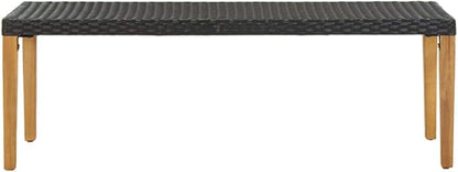 Patio Bench, Outdoor Garden Bench, Outdoor Bench, Easy to Assemble and Clean for Patio, Backyard, Garden, Poolside,31.5" Poly Rattan Black