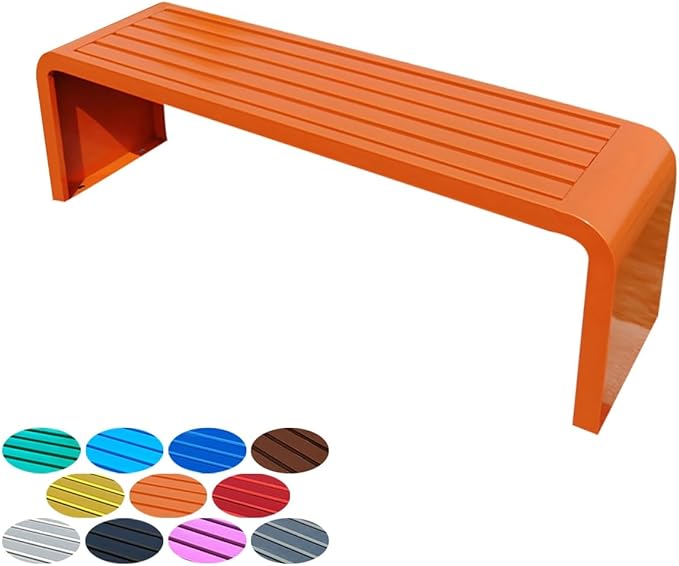 2-Person Garden Bench, Suit for Garden, Porch and Park, Outdoor Garden Benches, 2-Person Park Bench, Metal Park Bench for Outside(Orange,59.1x15.7x17.7in(LxWxH))