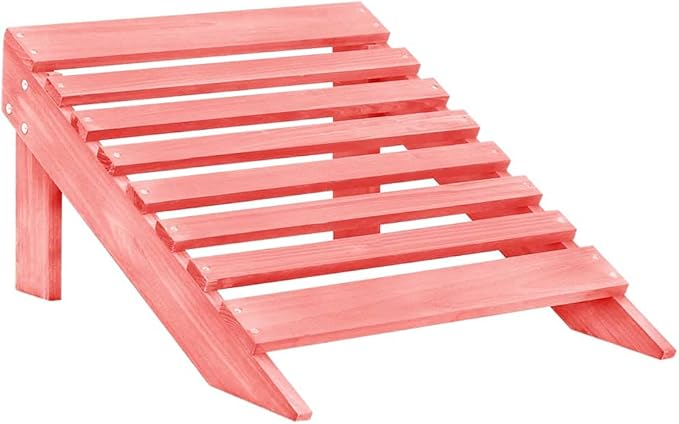 2-Seater Patio Adirondack Chair&Ottoman Fir Wood Pink, Suitable for patios, Gardens, Balconies