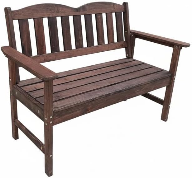 Garden Bench, 2-Person Poly Lumber Patio Bench,Slatted Patio Loveseat, for Use in Yard, Garden, Porch, or Park