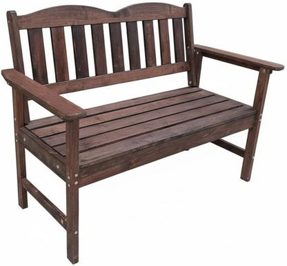 Garden Bench, 2-Person Poly Lumber Patio Bench,Slatted Patio Loveseat, for Use in Yard, Garden, Porch, or Park