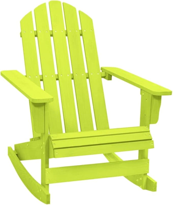 Green Solid Fir Wood Standard Garden Rocking Chair - Photo 1