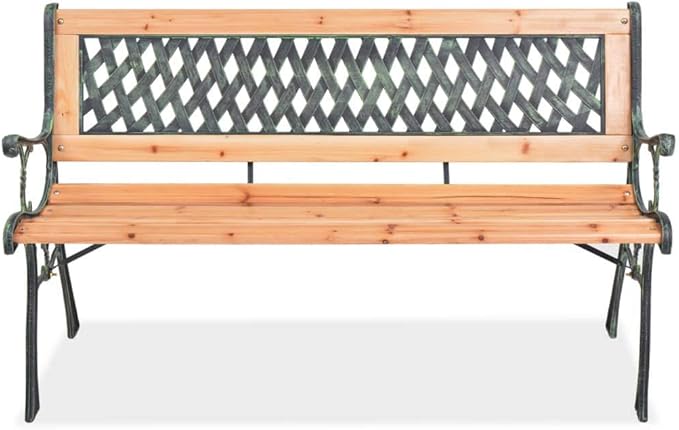 Garden Bench Outdoor Bench for Patio Metal Bench Park Bench Cushion for Yard Porch Work Entryway 48" x 20" x 28.7"