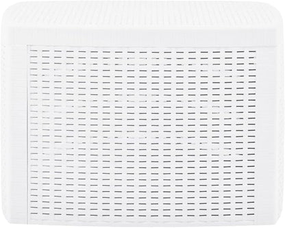 Side Table,Garden Table,Weather Resistant,with Convenient Storage Area for Refreshments,with an Attractive, Flat, Rattan-Look Design,White 21.3"x21.3"x14.4" Plastic