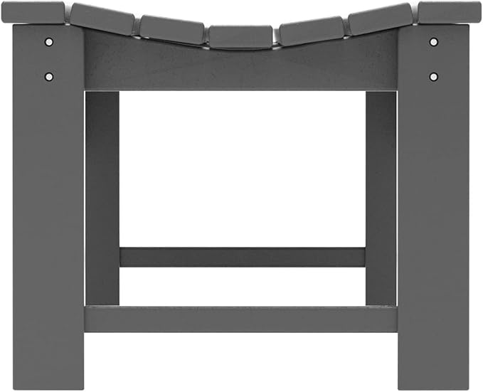 WO Home Furniture Outdoor 46" Backless HDPE Adirondack Bench, Poly Lumber Seat for Patio, Backyard, Balcony, All Weather Resistant with UV Protection, Gray