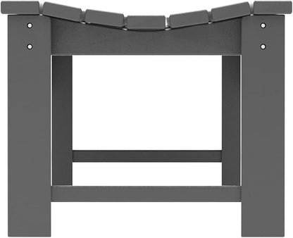 WO Home Furniture Outdoor 46" Backless HDPE Adirondack Bench, Poly Lumber Seat for Patio, Backyard, Balcony, All Weather Resistant with UV Protection, Gray