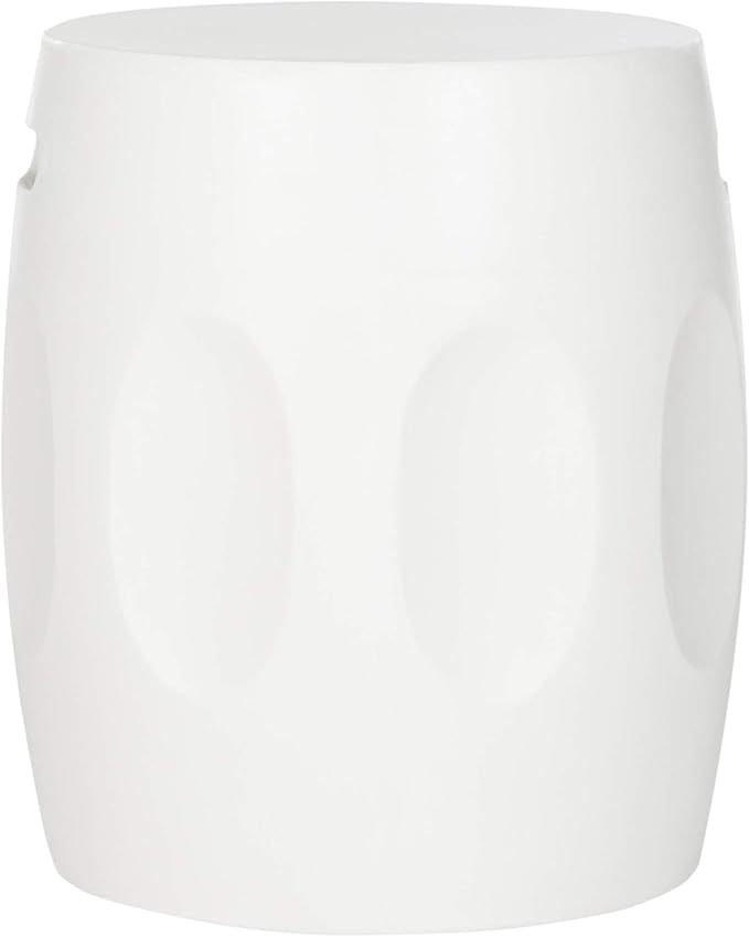 Safavieh Outdoor Collection Zuri Modern Concrete Ivory Round 17.7-inch Accent Table