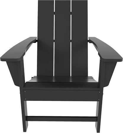 WO Home Furniture HDPE Adirondack Chair Folding Poly Lumber All Weather UV/Fade Resistant Heavy Duty for Patio, Backyard, Balcony, Garden, Lawn (Gray)…