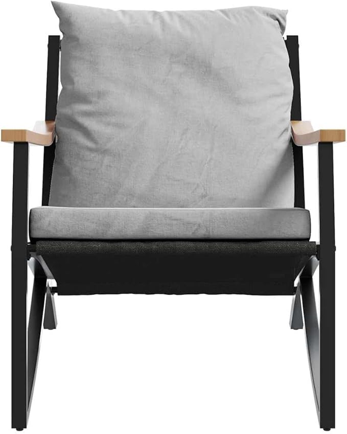 3-Piece Outdoor Patio Furniture Set Black Powder-Coated Steel Frame Balcony Conversation Set with Cushions 31.9 x 47.2 in Modern Small Deck Yard Seating for Garden Terrace Backyard