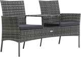 2-Seater Patio Sofa with Tea Table, Garden Bench, Removable Seat Cushion, Outdoor Garden Bench, Easy to Clean for Patio - Photo 1