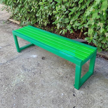 Weatherproof Metal Garden Bench, Durable Outdoor Seating, 500kg Capacity, Perfect for Patio, Park, Lawn, School, Wood Plastic Design, 150cm/59in Long