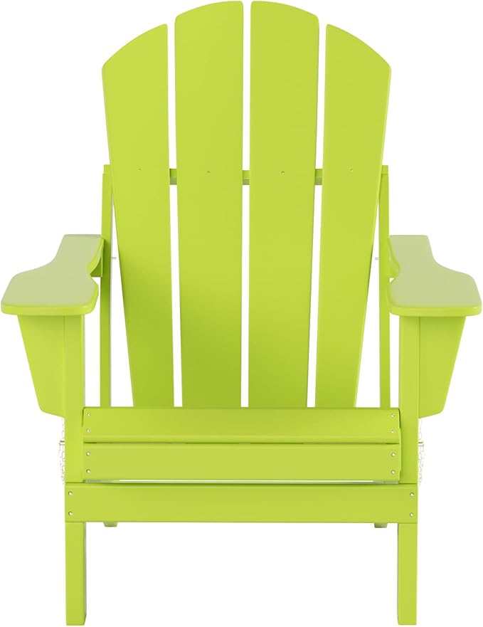 WO Home Furniture Adirondack Chairs Table Set of 3 PCS Outdoor Folding Chairs Coffee Table Weather/UV Resistant for Lawn - Photo 3