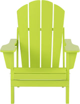WO Home Furniture Adirondack Chairs Table Set of 3 PCS Outdoor Folding Chairs Coffee Table Weather/UV Resistant for Lawn - Photo 3