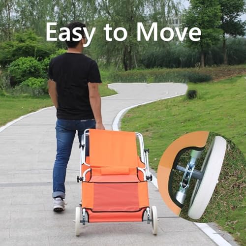 Beach Chair with Canopy Shade, Foldable, Easy to Move, Good Load Bearing, Fabric, Sun Chairs Loungers, for Patio, Beach - Photo 5