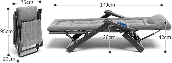 Lounge Chair Chair Folding Adjustable Reclining Patio Chairs Padded Lounge Chair - Photo 3