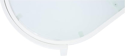 Merax Modern Outdoor Oval Coffee Table with Tempered Glass Top, White Aluminum Frame, Weather-Resistant Patio Center Table for Backyard, Deck & Poolside, White