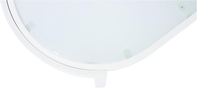 Christopher Knight Home Lula Aluminum Outdoor Coffee Table with Tempered Glass Top, Modern Coffee Table for Patio Furniture Set, Weather-Resistant Patio Table with Oval Top, White