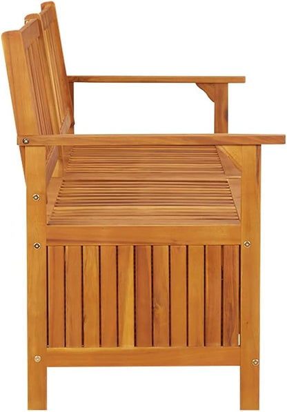 Storage Bench Garden Bench Outdoor Bench for Outdoors Porch Entryway Furniture for Yard 66.9" Solid Wood Acacia
