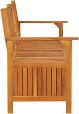 Storage Bench 66.9" Solid Wood Acacia Outdoor Bench Garden Bench Deck Bench Porch Bench for patios, Gardens, Decks - Photo 5