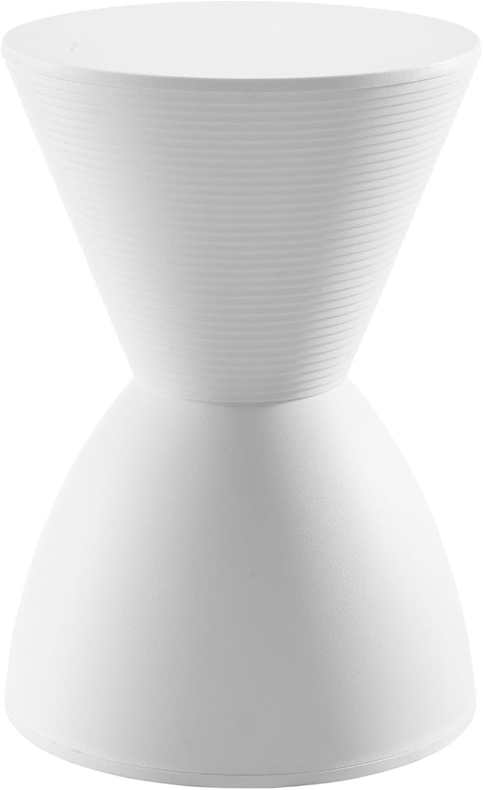 Hawthorne Collections 17" Plastic Storage Stool, White Finish, 12"W x 12"D x 17"H, Durable Polypropylene, Indoor/Outdoor Use, Contemporary Side Table or Extra Seating with Hidden Storage Compartment