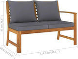 Garden Bench Dark Grey Solid Acacia Wood Outdoor Furniture Backyard Sofa for Porch Garden 45.1 in Durable - Photo 6