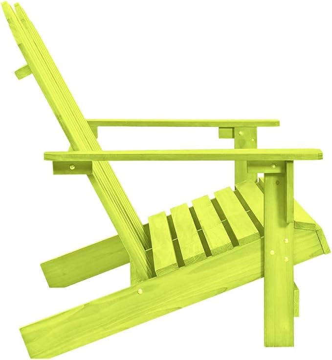 Green Solid Fir Wood Adirondack Chair 2-Seater Outdoor Patio Furniture with Wide Arms and Ergonomic Design for Garden - Photo 4